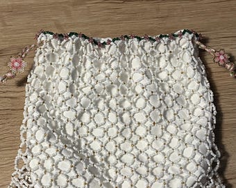 Handcrafted Beaded Mesh Kinchaku.
