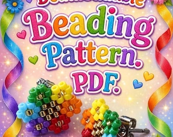 PDF Pattern: Rainbow Flower Studs.