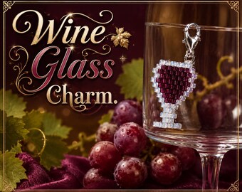 Beaded Wine Glass Charm.