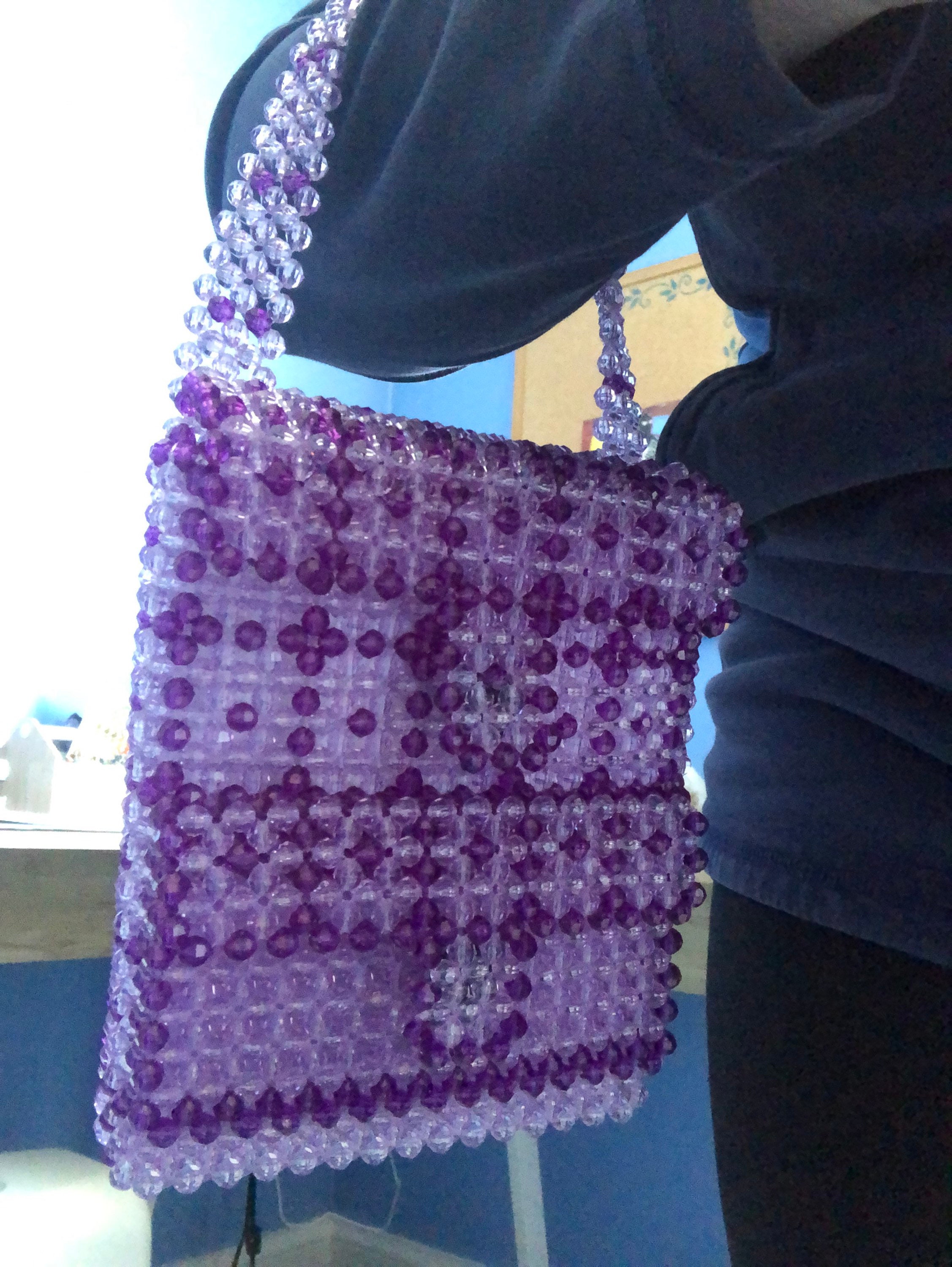 Beaded Purple Handbag.
