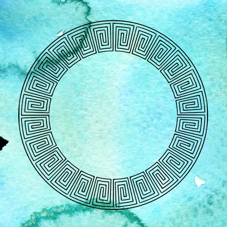 Download Aztec Circle Monogram Frame DXF SVG files for cutting ...