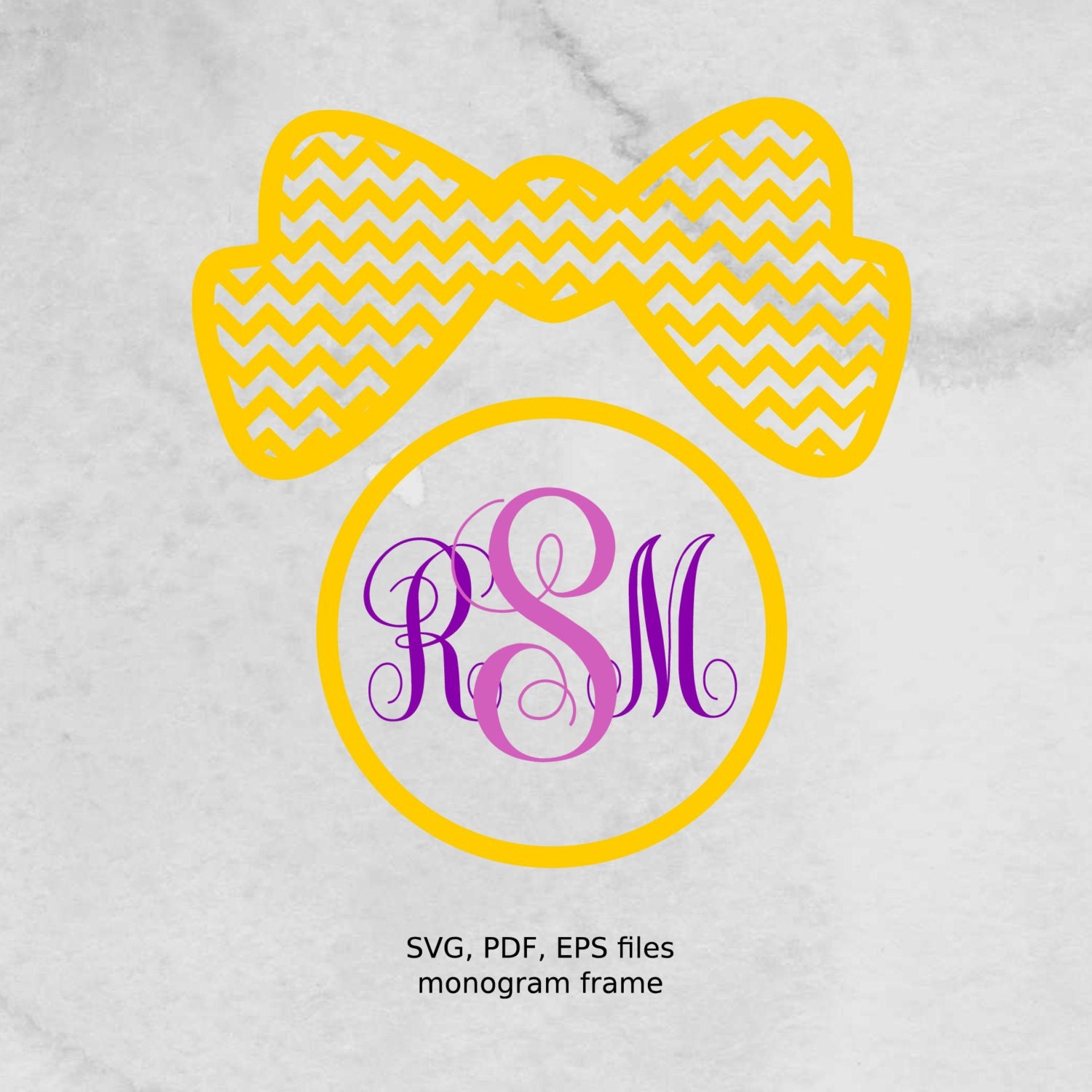 Download Chevron Bow svg cut file Circle Monogram frame for vinyl ...