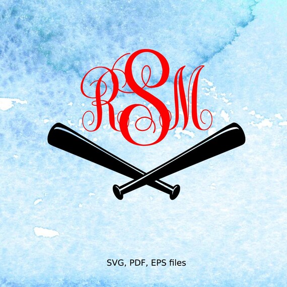 Download Items similar to Baseball Monogram frame SVG cutting file ...