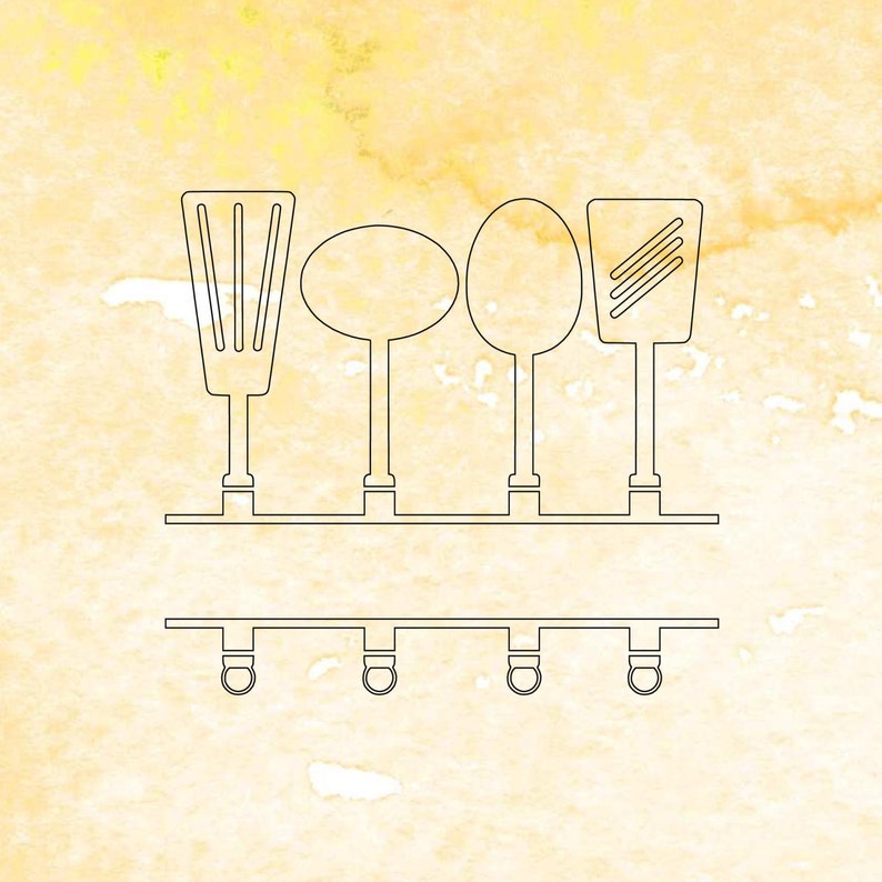 Download Split Kitchen Utensils SVG cutting File Split monogram svg ...