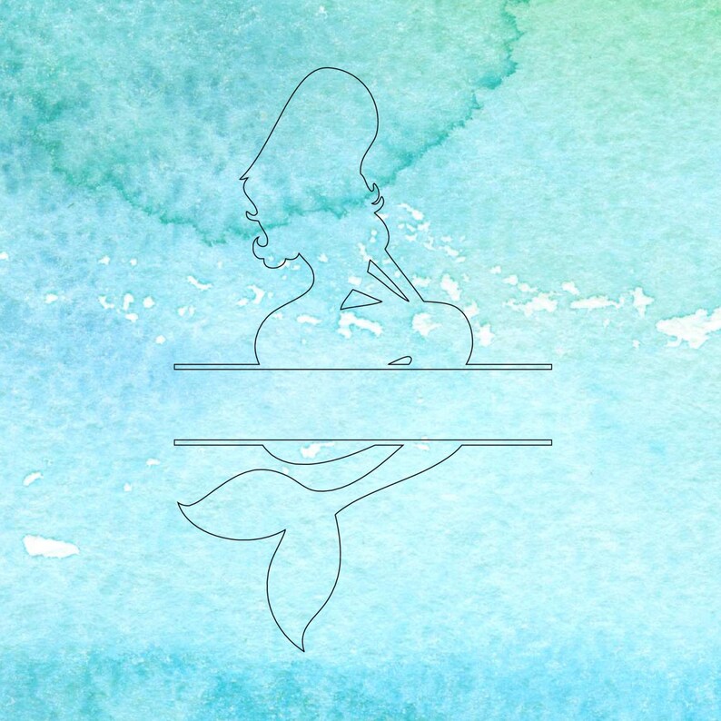 Split Mermaid SVG Mermaid Monogram svg pdf eps cutting | Etsy