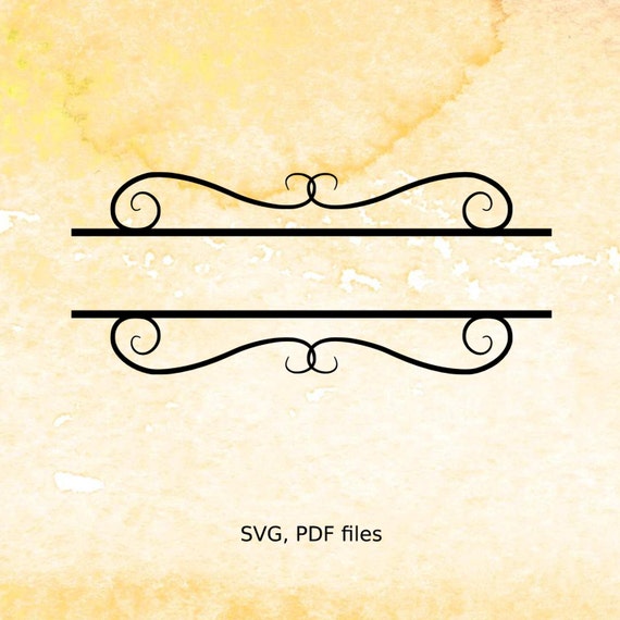 Download Split Monogram SVG Fancy Scroll svg pdf cutting files for ...