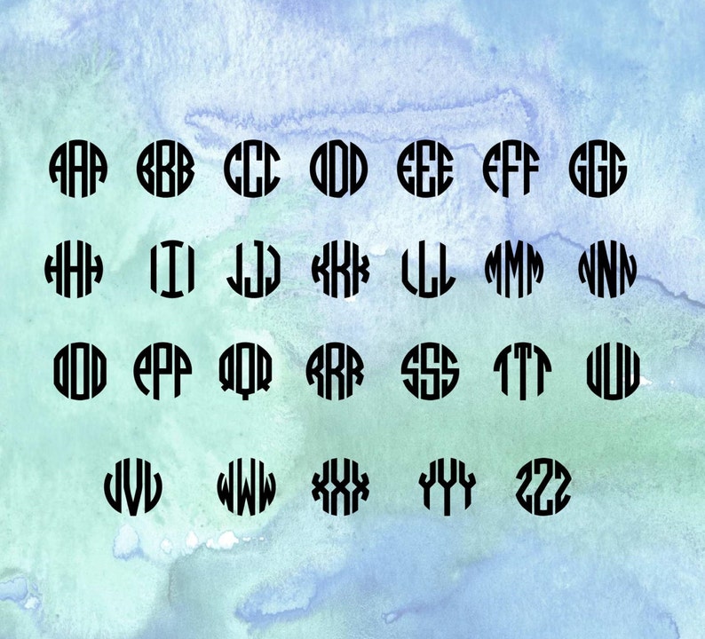 Download Circle Monogram DXF SVG Font files instant download | Etsy