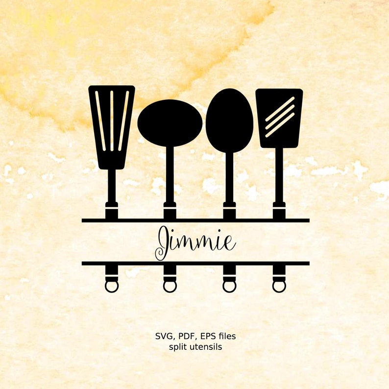 Download Split Kitchen Utensils SVG cutting File Split monogram svg ...