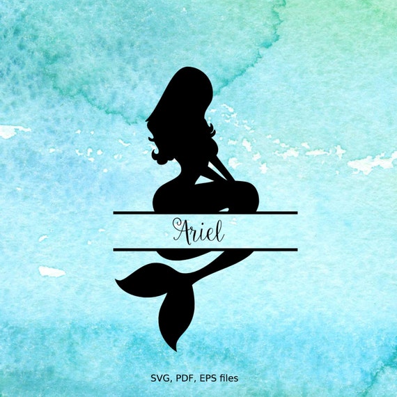 Download Split Mermaid SVG Mermaid Monogram svg pdf eps cutting | Etsy