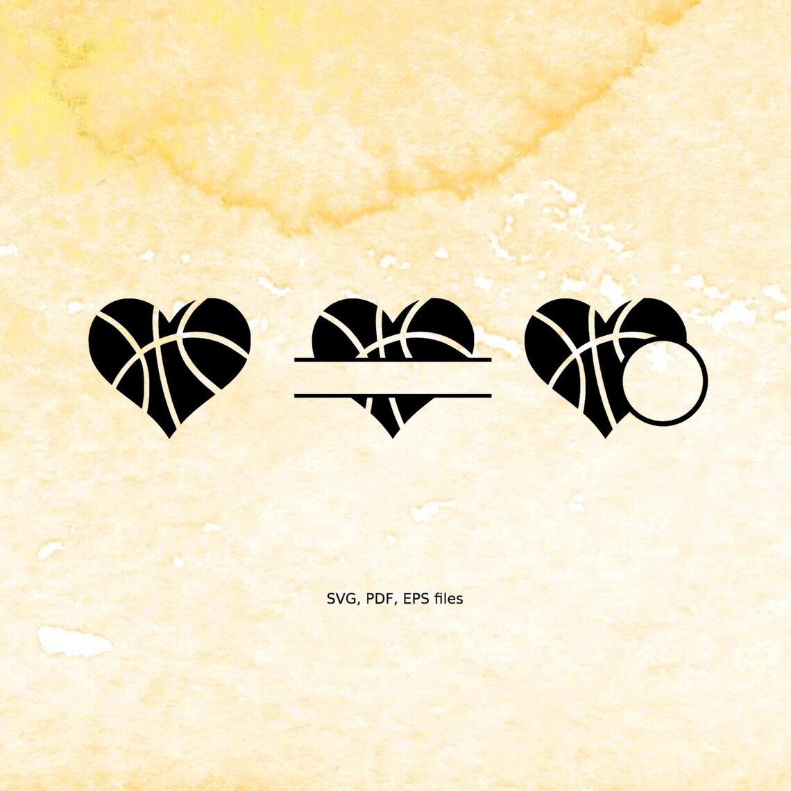 3 Basketball Hearts svg files basketball vinyl cutting files | Etsy