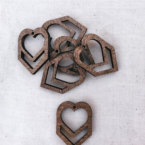 DIGITAL FILE**  Heart Shape blank for Macrame Earring/Pendant - wood earring/pendant - macrame accessories - supplies - jewelry blanks
