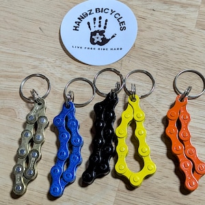 Colored Bicycle Chain Keychain, Upcycled BMX Single Speed