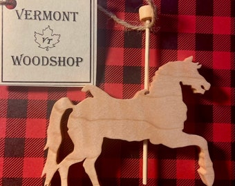 Carousel Horse Ornament, Vermont Curly Maple Wood Ornament