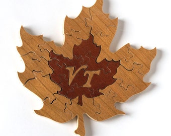 Maple Leaf Wood Puzzle, Vermont Gifts, Maple Leaf, Wood Maple Leaf, Maple Leaf Puzzle, Wood Puzzle, Wood Novelty, Custom Wood Puzzle