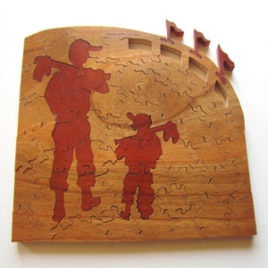 Baseball Hand-cut Wooden Puzzle, Custom Wood Puzzle, Rustic Home Decor, Baseball gift, Gifts for Dad, Gifts for Grandpa