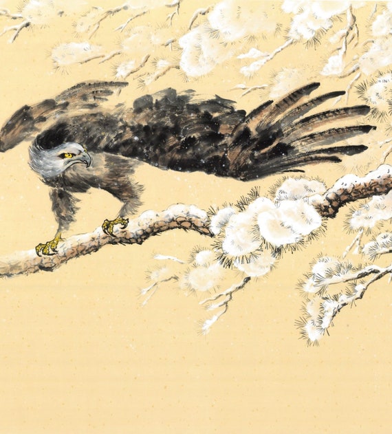 Eagle in the Snow. Original Painting by Nikole Lowe Etsy