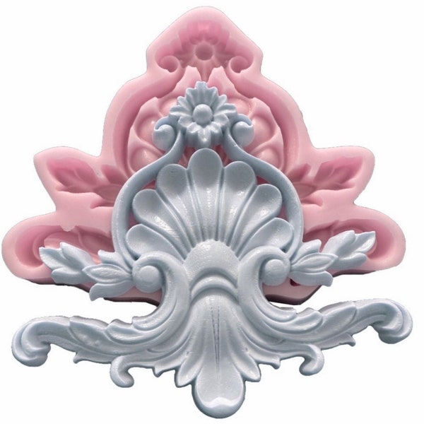 Silicone Mold Applique Leaves Lianas 28cm Baroque Decor for Wardrobe Door Furniture for Resin Plaster Cement Clay WEPAM Wax K949 5F