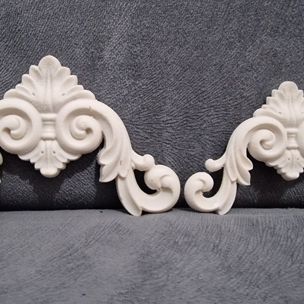 Silicone Mold Applique 15cm Lianas Leaves Chest Decor Door Furniture for Plaster Polyester Resin Wax Soap Clay Cement K1200 K1201