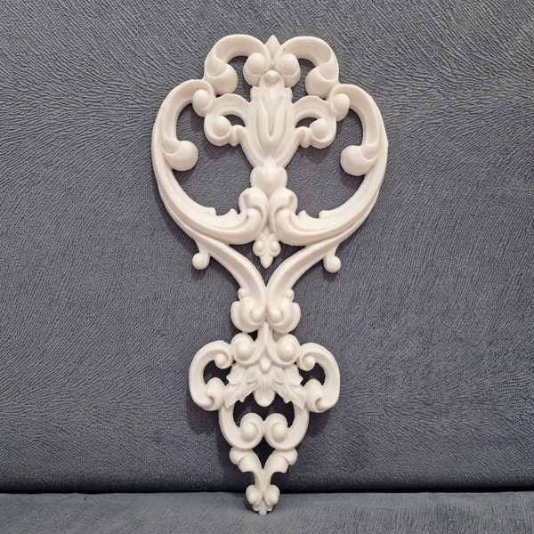Silicone Mold Applique Liana Leaf 26cm Baroque Decor of Chest Door Furniture for Plaster Polyester Resin Wax Clay Cement K1097 3F310