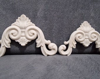 Silicone Mold Applique 15cm Lianas Leaves Chest Decor Door Furniture for Plaster Polyester Resin Wax Soap Clay Cement K1200 K1201