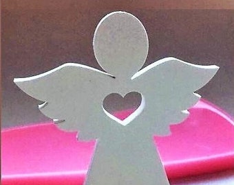 Silicone mold Angel Wings Bell 12cm Heart on base Christmas for Plaster Polymer clay Fimo Clay Resin Wax Soap K306 5E130