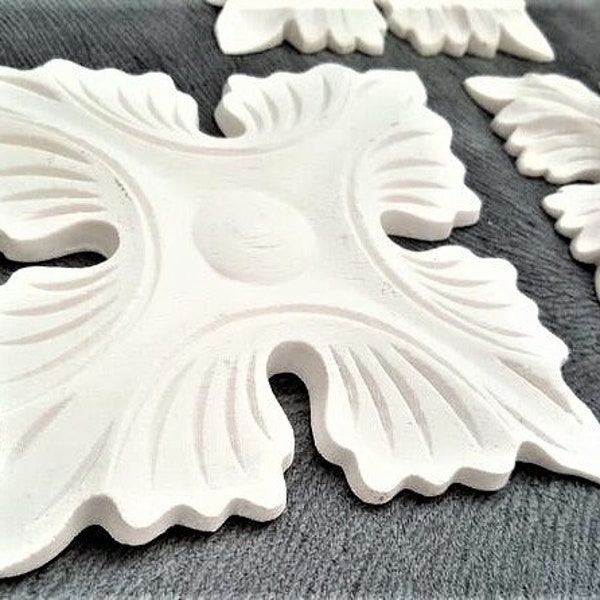 Moule Silicone Applique Murale Déco Feuilles Carré pour Bordure pour Fimo Plâtre WEPAM Résine Cire Savon Argile Polyester K668 4F