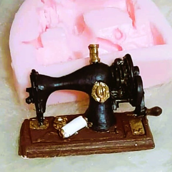 Mold Silicone Old Sewing Machine Theme Fashion Sewing for Plaster Resin Soap Wax Clay WEPAM Polyester Fimo K772 3E80