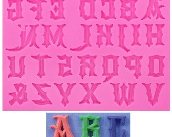Silicone Mold Alphabet Zelda Letter 27 Pieces for for Polymer Clay Fimo Plaster Wax Soap Clay Resin K432 5F100