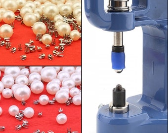 Kit Outil, Presse à Main pour Perles, Livré en Kit, Presse Machine à Perles Professionnel + 2000 perles 8mm Blanc et Crème (offerts)