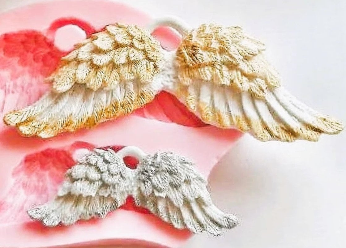 2 Mini Angel Wings Metal Cookie Cutter