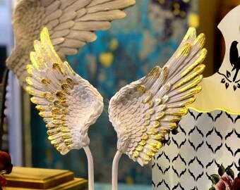 Silicone mold vintage symmetrical wings 80x18cm or 40x9cm for plaster Polyester resin Cement Soap Wax Polymer clay Fimo K051 K236