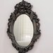 Moule En Silicone Rose 24cm Cadre Photo Miroir Avec Motifs Feuilles Lianes - Fait Main
