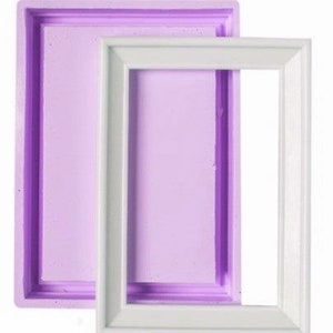 Moule Silicone Cadre Photo Miroir 17cm Rectangle pour Pâte Polymère Fimo Plâtre Argile Résine Savon Polyester Béton K163 3F330HT image 1