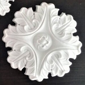 Moule Silicone Applique Feuilles Déco Mur Porte Armoire Coffre Baroque en Pâte Polymère Fimo Plâtre WEPAM Résine Cire Savon Argile K177 K178 image 1