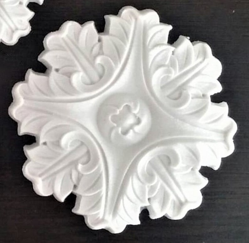 Moule Silicone Applique Feuilles Déco Mur Porte Armoire Coffre Baroque en Pâte Polymère Fimo Plâtre WEPAM Résine Cire Savon Argile K177 K178 image 1