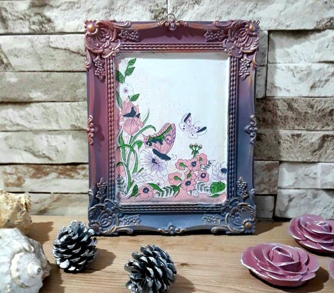 Moule Silicone Cadre Photo Feuilles - Pour Pâte Polymère, Plâtre, Argile, Polyester - Rose