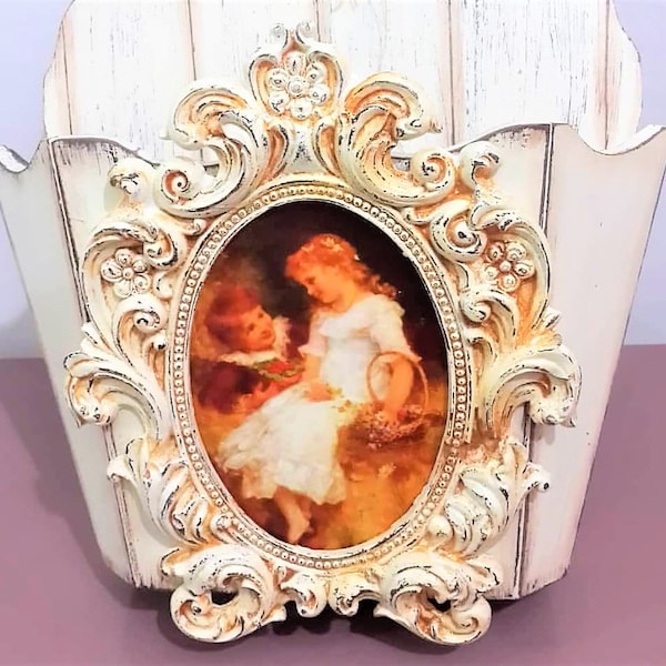 Silicone Mold Photo Frame Mirror 21cm oval Baroque Flower for Polymer Clay Fimo Plaster WEPAM Clay Soap Resin Wax Cement K062 6E510