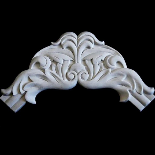 Silicone Mold Applique 19cm Lianas Symmetrical Leaves Baroque, Furniture Door Decoration for Plaster Polyester Resin Clay Cement K1191 1FPO