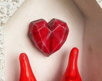 Silicone Mold Mini Diamond Heart 3D Zelda Heart for Polymer Clay Fimo Plaster WEPAM Wax Soap Polyester Resin K991 61B30