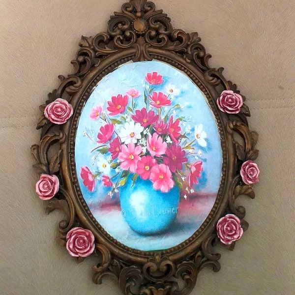 Large Silicone Mold Photo Frame Mirror 40cm Flower Roses Lianas for Plaster Polyester Resin Clay Concrete Cement WEPAM K665 K666