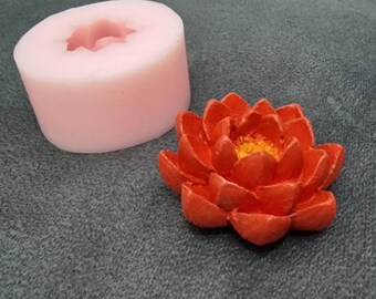 Silicone Mold Water Lily Flower 5cm Lotus 3D for Plaster Polyester Resin Soap Wax Clay Cement Paste Fimo WEPAM K1231 58B65