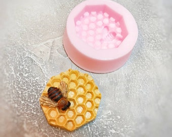 Bee Silicone Mold Beekeeping Theme Beehive Honey for Plaster Wax Clay Polyester Resin Polymer Clay Fimo WEPAM K550 K1251