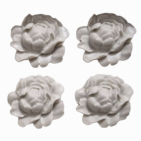 Moule Silicone 4 Fleurs Roses pour Résine Polyester Plâtre Savon Cire Argile Pâte Polymère Fimo WEPAM K1126