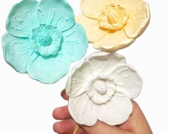 3D Flower Silicone Mold Poppy 8cm for Plaster Polyester Resin Soap Wax Clay Cement K1212 61B160