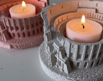 Silicone Mold Colosseum of Rome Candle Holder Candle Holder for Plaster Wax Soap Fimo Resin Clay Concrete K1244 11P