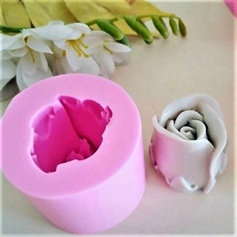 Moule En Silicone En Forme De Fleurs - Boule De Rose - Moule À Bougie