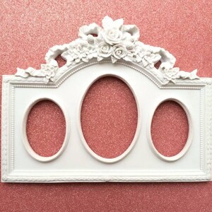 Silicone mold Frame 3 Mirror Photos 35cm deco Ribbon Flower Knot for Plaster Clay Soap Wax Resin Polyester Fimo K444 8F1400 image 5