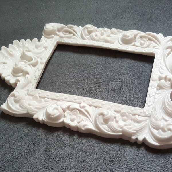 Silicone mold Photo Frame Decorative Mirror Flowers Lianas 23cm for Plaster Resin Wax Soap Polyester Clay K1001 1F