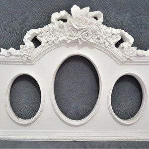 Silicone mold Frame 3 Mirror Photos 35cm deco Ribbon Flower Knot for Plaster Clay Soap Wax Resin Polyester Fimo K444 8F1400 image 1