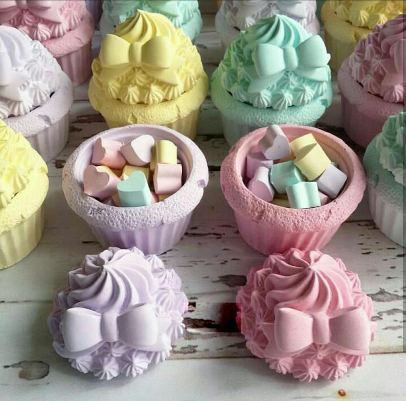 Mold Silicone box 9cm Cupcake 3D cake candle Sconce for polymer clay Fimo cast porcelain resin K349 clay SOAP